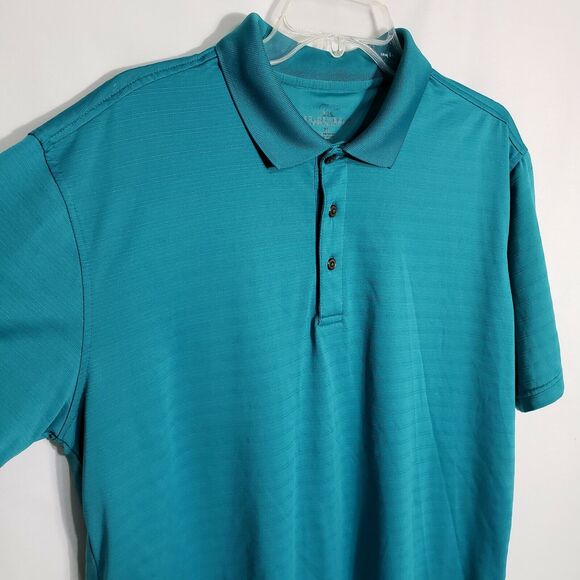 Golden Bear Performance Mens Polo Shirt Size XL Teal Short Sleeve Golf Textured - Picture 3 of 10